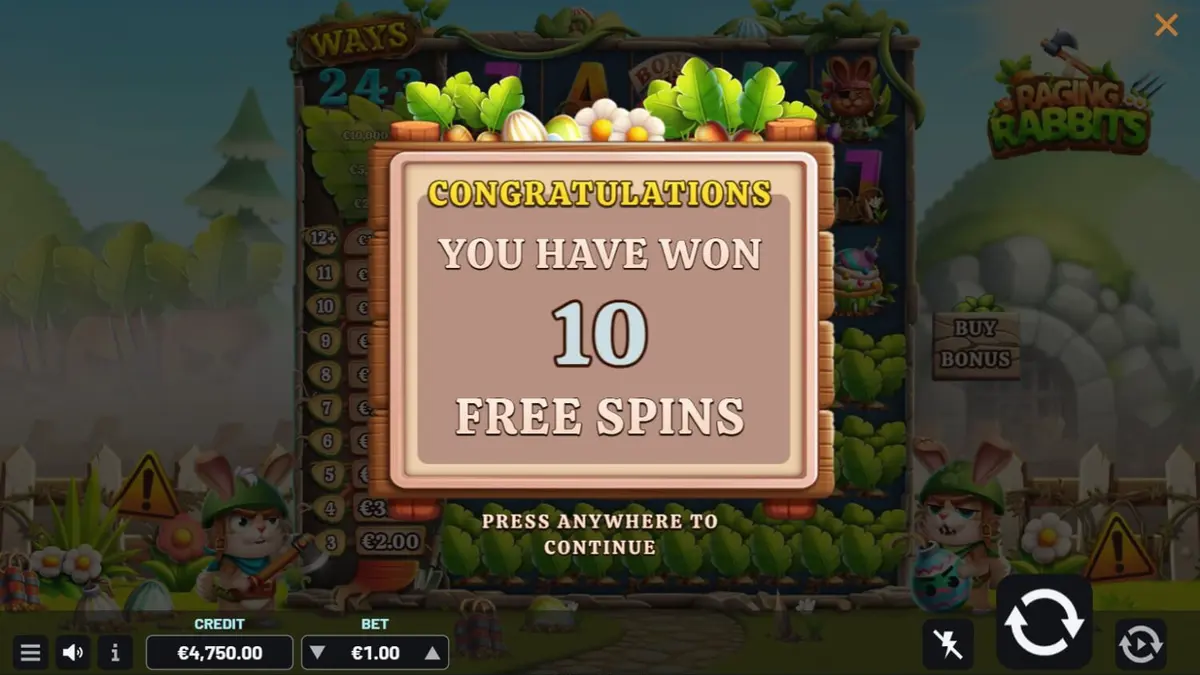 Raging Rabbits slot com tema de guerra cartoon e coelhos
